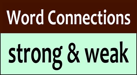 Word Connections: Strong & Weak .